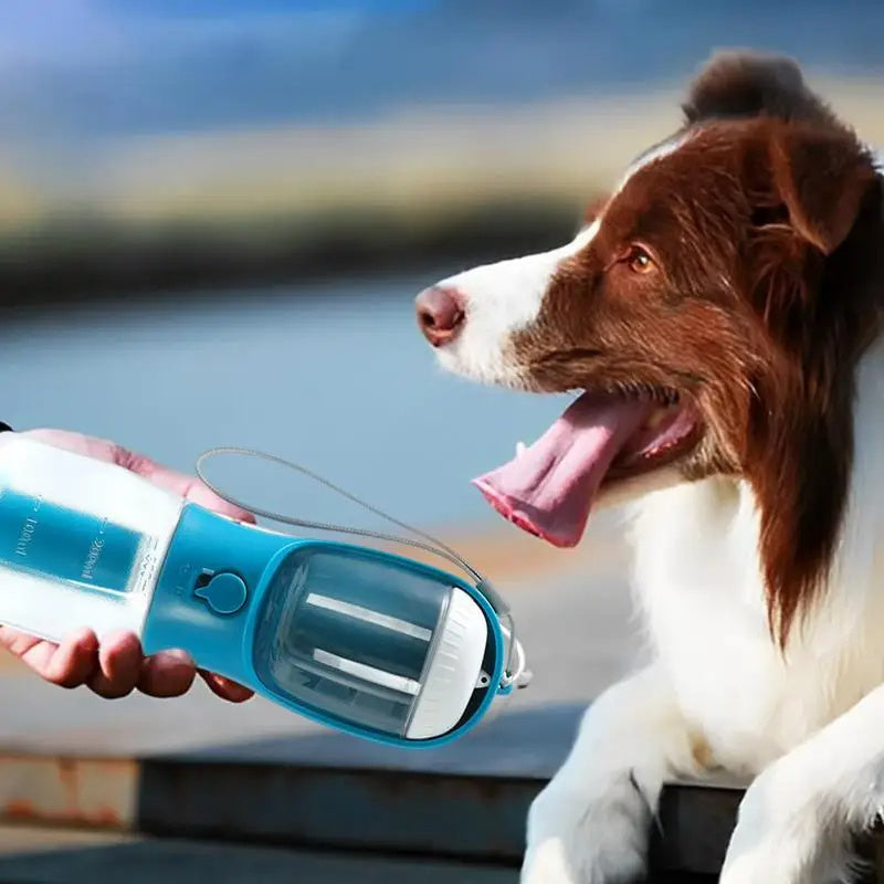 3-in-1 Portable Dog Water Bottle β Feeder + Poop Bag Holder