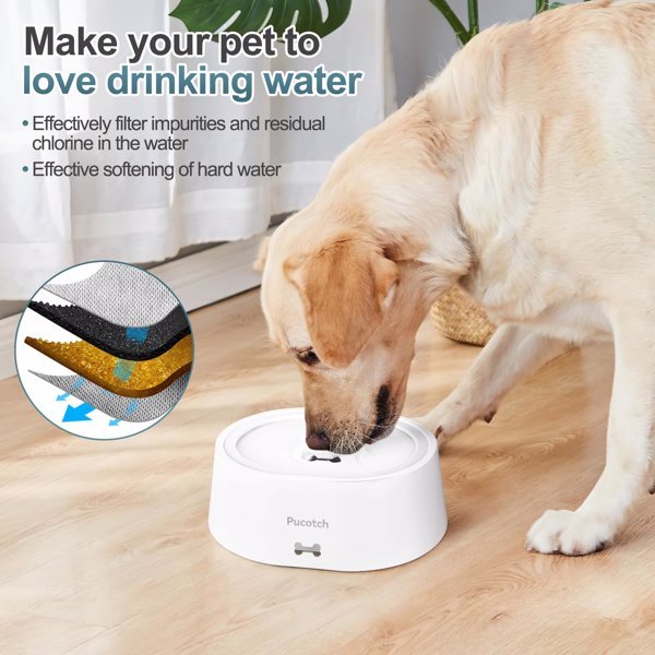 2-liter Pet Drinking Basin With Splash Proof Design, Equipped With A Filter Element For Filtering Water Quality, Prohibited From Sale On Amazon US Site, Not USPS Issued