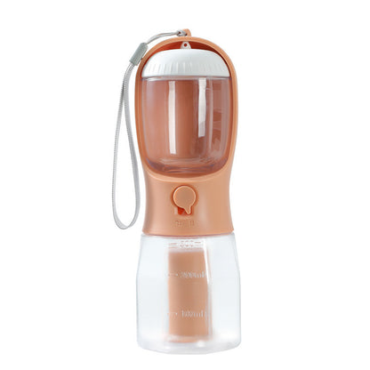 3-in-1 Portable Dog Water Bottle – Feeder + Poop Bag Holder