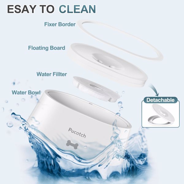 2-liter Pet Drinking Basin With Splash Proof Design, Equipped With A Filter Element For Filtering Water Quality, Prohibited From Sale On Amazon US Site, Not USPS Issued