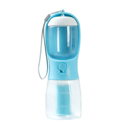 3-in-1 Portable Dog Water Bottle – Feeder + Poop Bag Holder