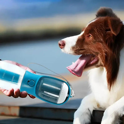 3-in-1 Portable Dog Water Bottle – Feeder + Poop Bag Holder