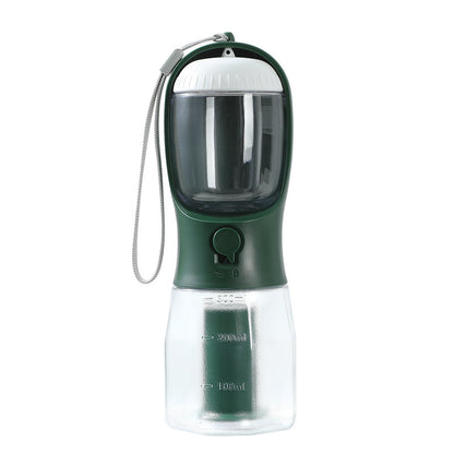 3-in-1 Portable Dog Water Bottle – Feeder + Poop Bag Holder